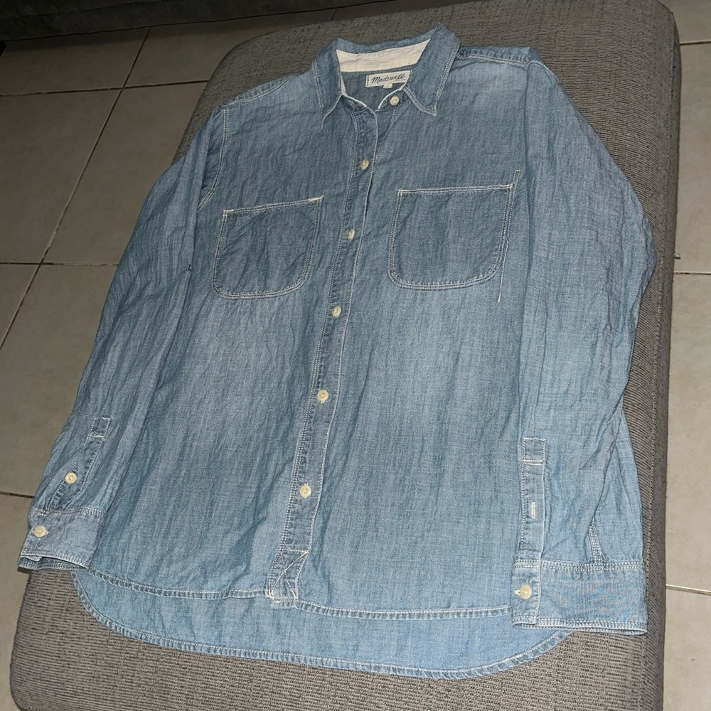 Madewell Light Blue Denim Shirt - Picture 4 of 6
